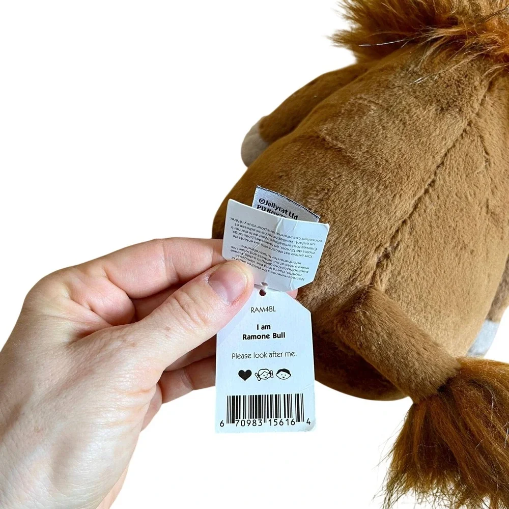 Jellycat‎ Ramone Bull Plush Brown Stuffed Animal Retired RAM4BL Tags Attached